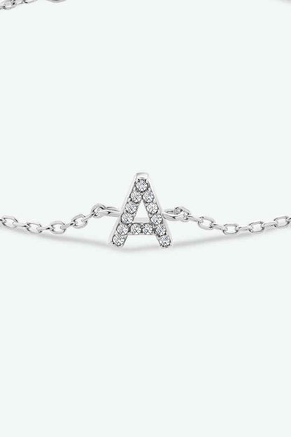 Bracelet en argent sterling 925 avec zircon A à F