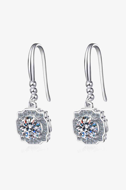 Boucles d'oreilles crochet moissanite en argent sterling 925