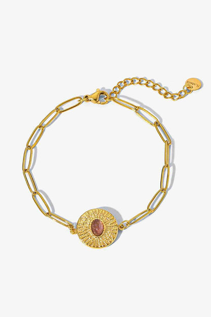 Pulsera De Cadena Con Clip Chapada En Oro De 18 Quilates