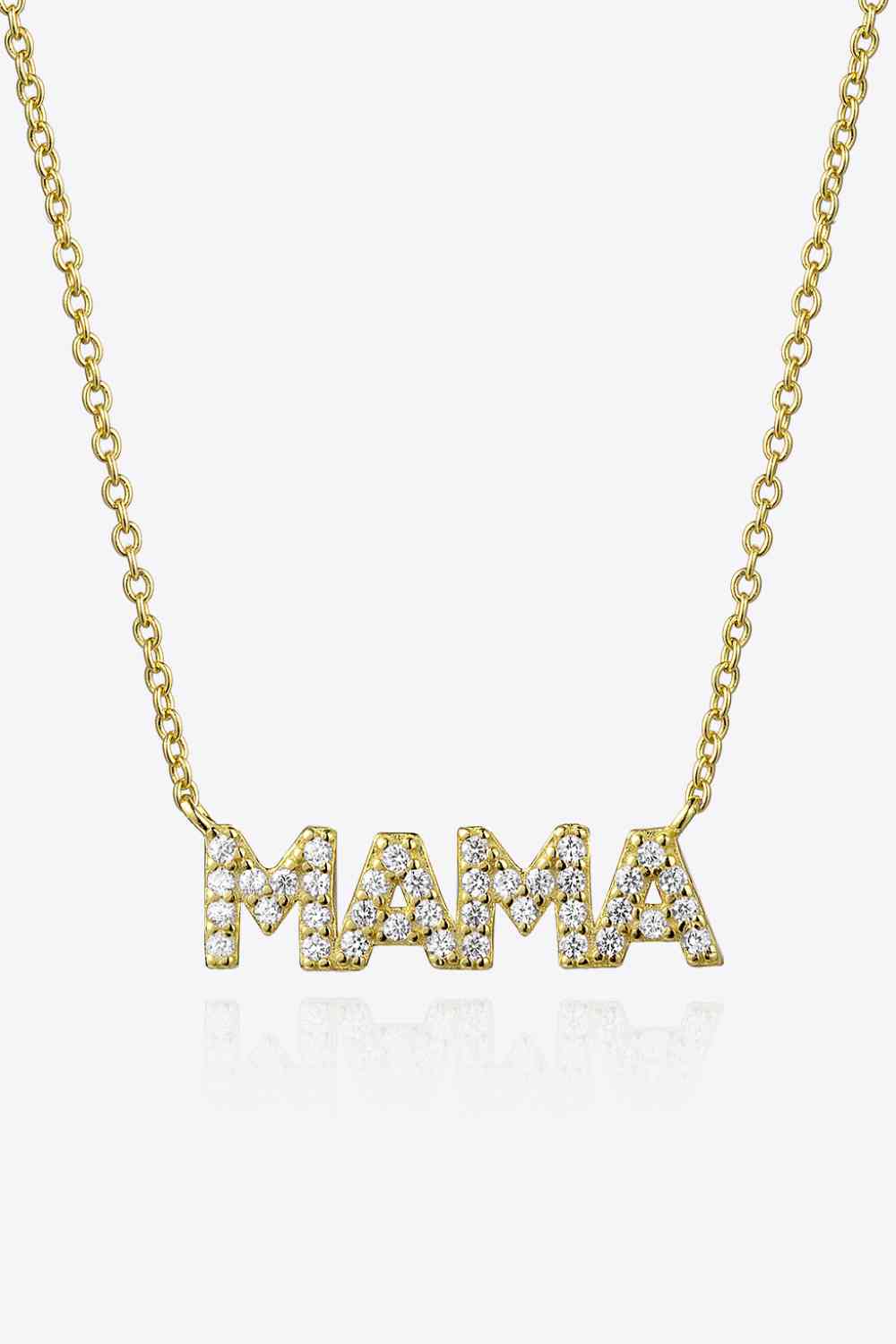 MAMA Collar de Plata de Ley 925 con Circonitas