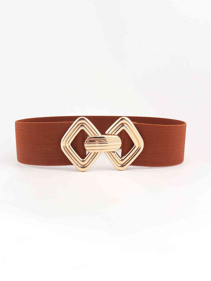 Ceinture large élastique à boucle géométrique