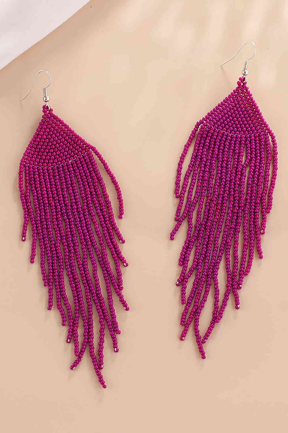 Boucles d'oreilles pendantes perlées