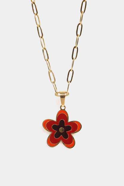 Flower Pendant Stainless Steel Necklace