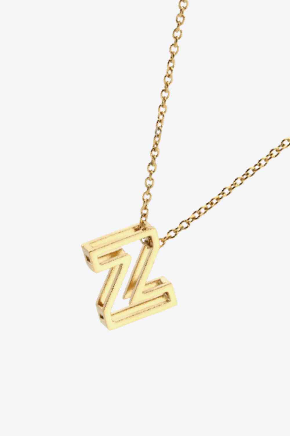 Collier pendentif lettre U à Z