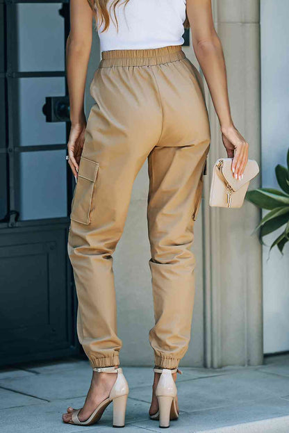 Joggers cargo hasta el tobillo con cintura elástica