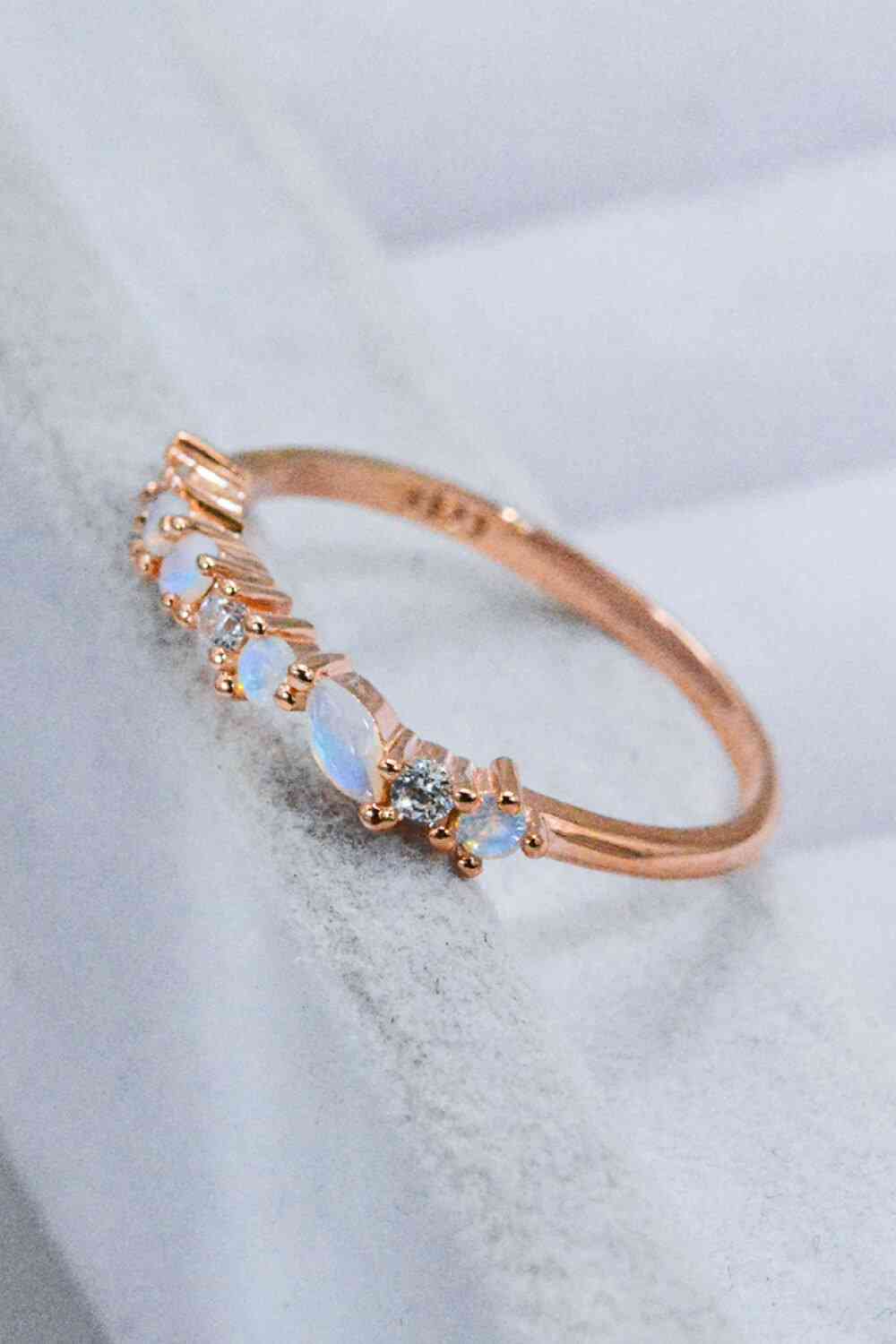 Bague Décor Pierre de Lune et Zircon