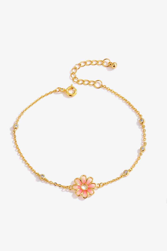 Bracelet chaîne à fleurs