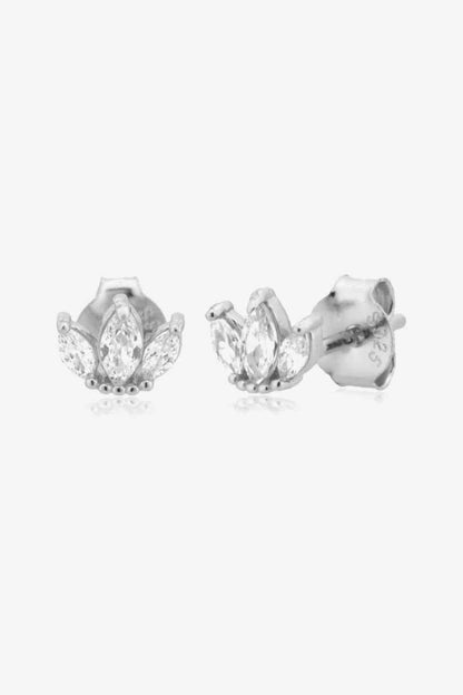 Boucles d'oreilles à tige en argent sterling 925 avec décor en zircone