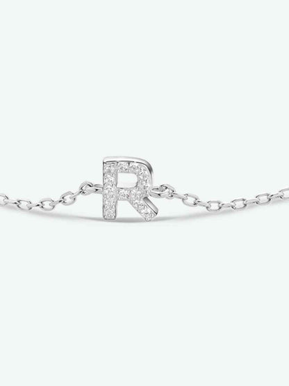 Bracelet en argent sterling 925 avec zircons Q To U