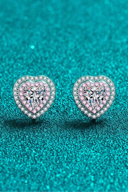 Aretes con forma de corazón de moissanita