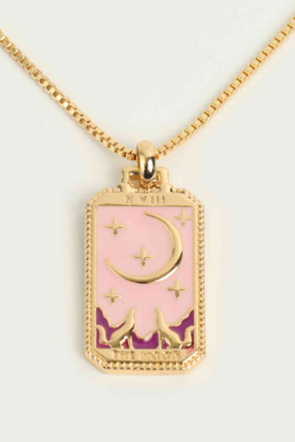 Collier en cuivre pendentif carte de tarot