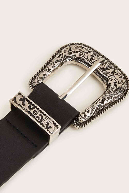 Ceinture en cuir PU cloutée à double rangée