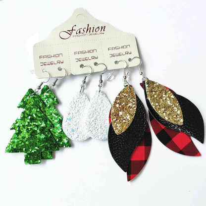 Conjunto de aretes navideños de PU