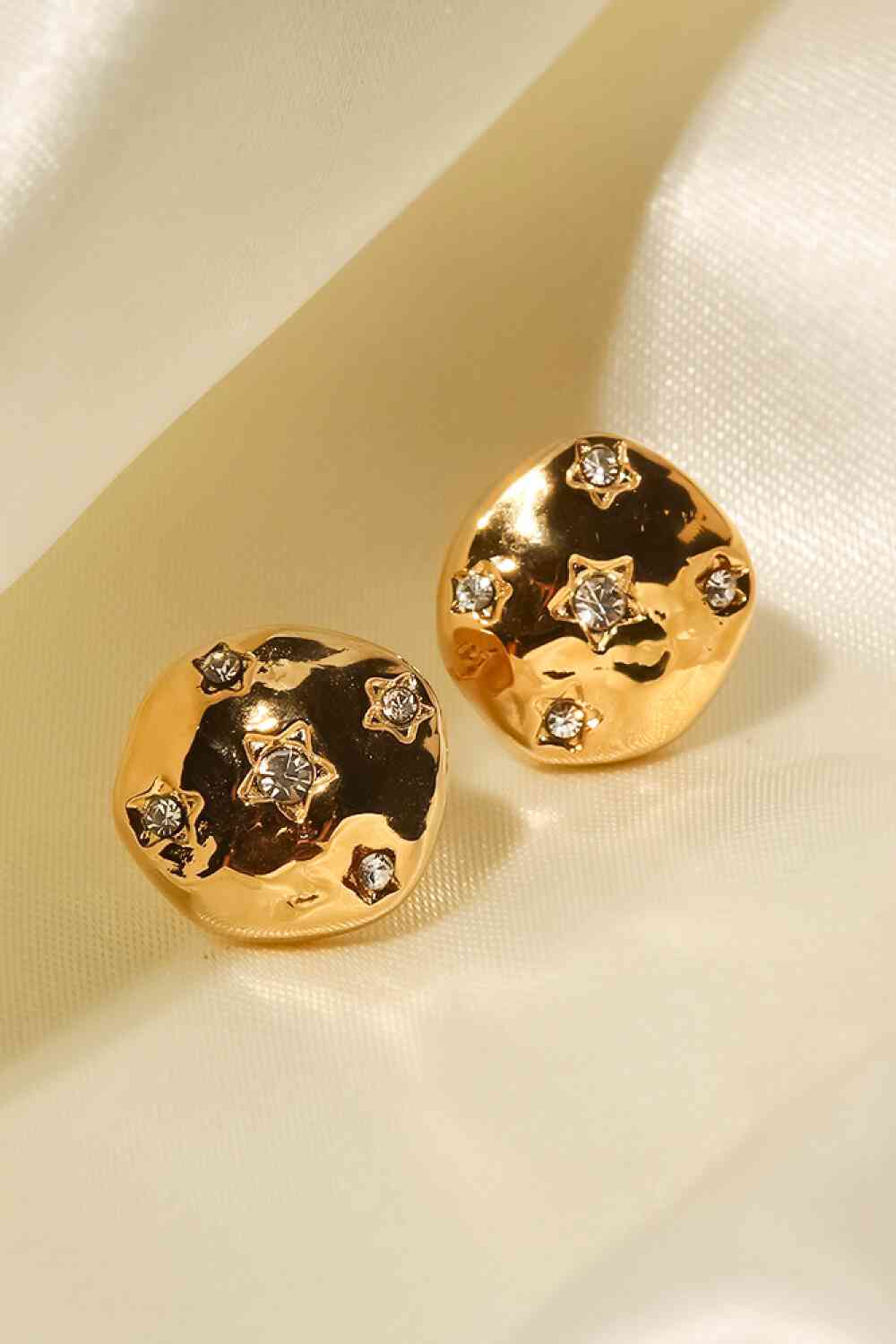 18K Gold-Plated Cubic Zirconia Stud Earrings