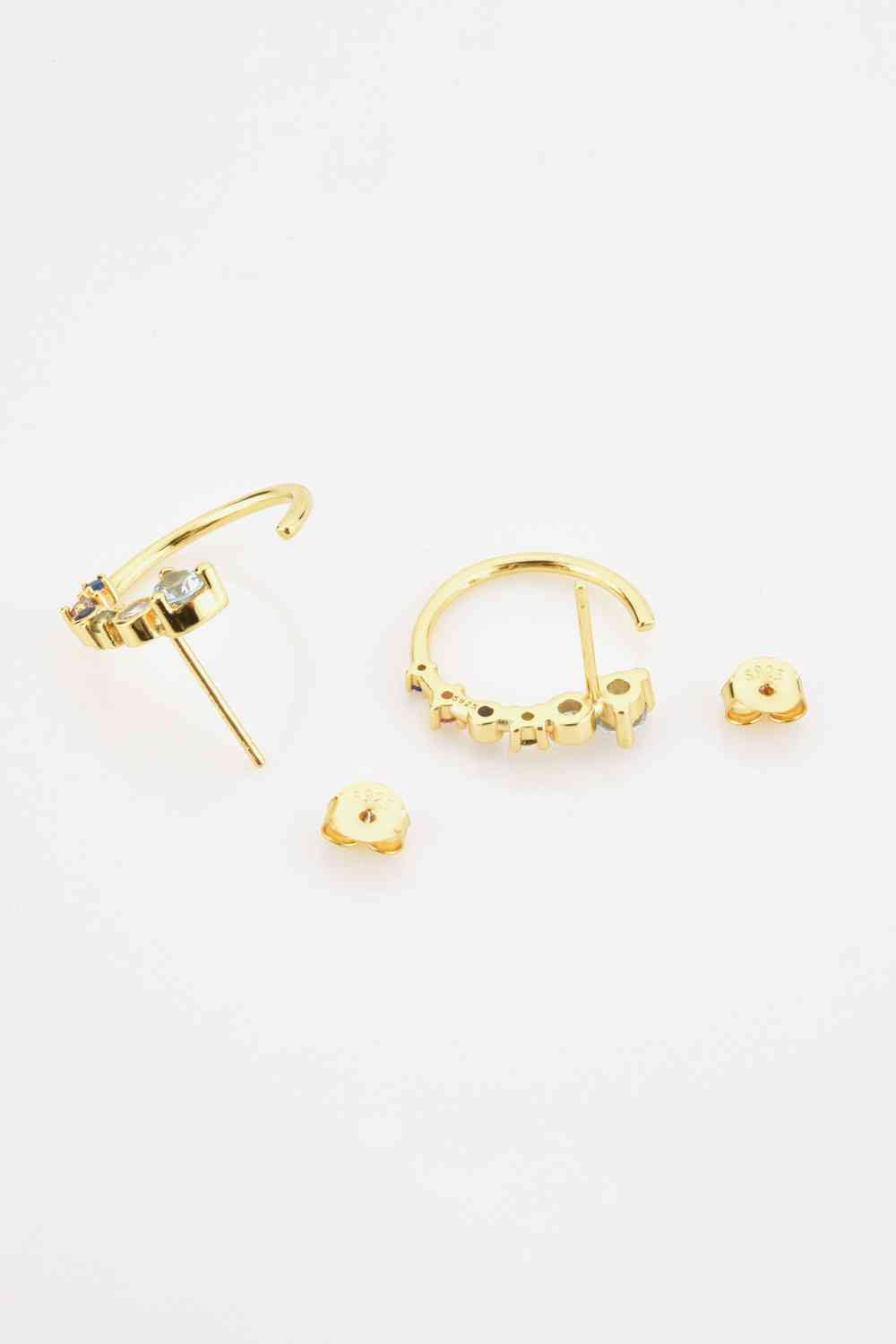 18K Gold-Plated 925 Sterling Silver C-Hoop Earrings