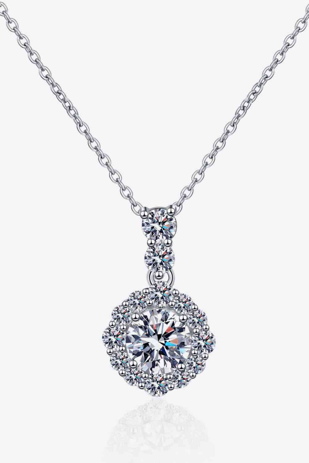 Collier en argent sterling 925 moissanite 1 carat