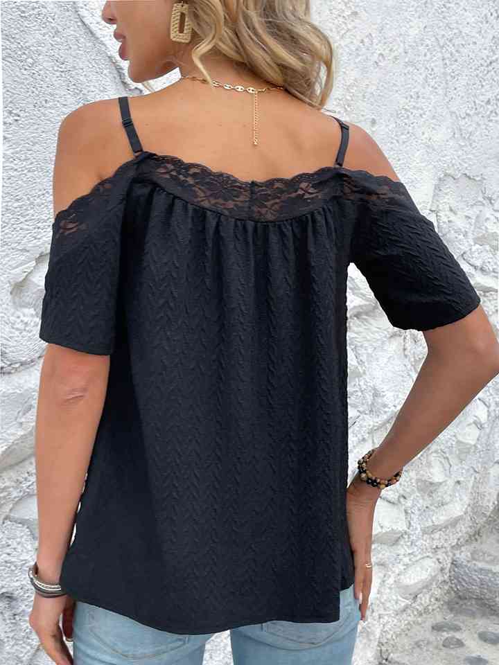 Spaghetti Strap Lace Trim Top