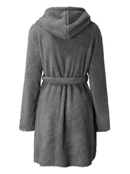 Robe à capuche avec lien à la taille