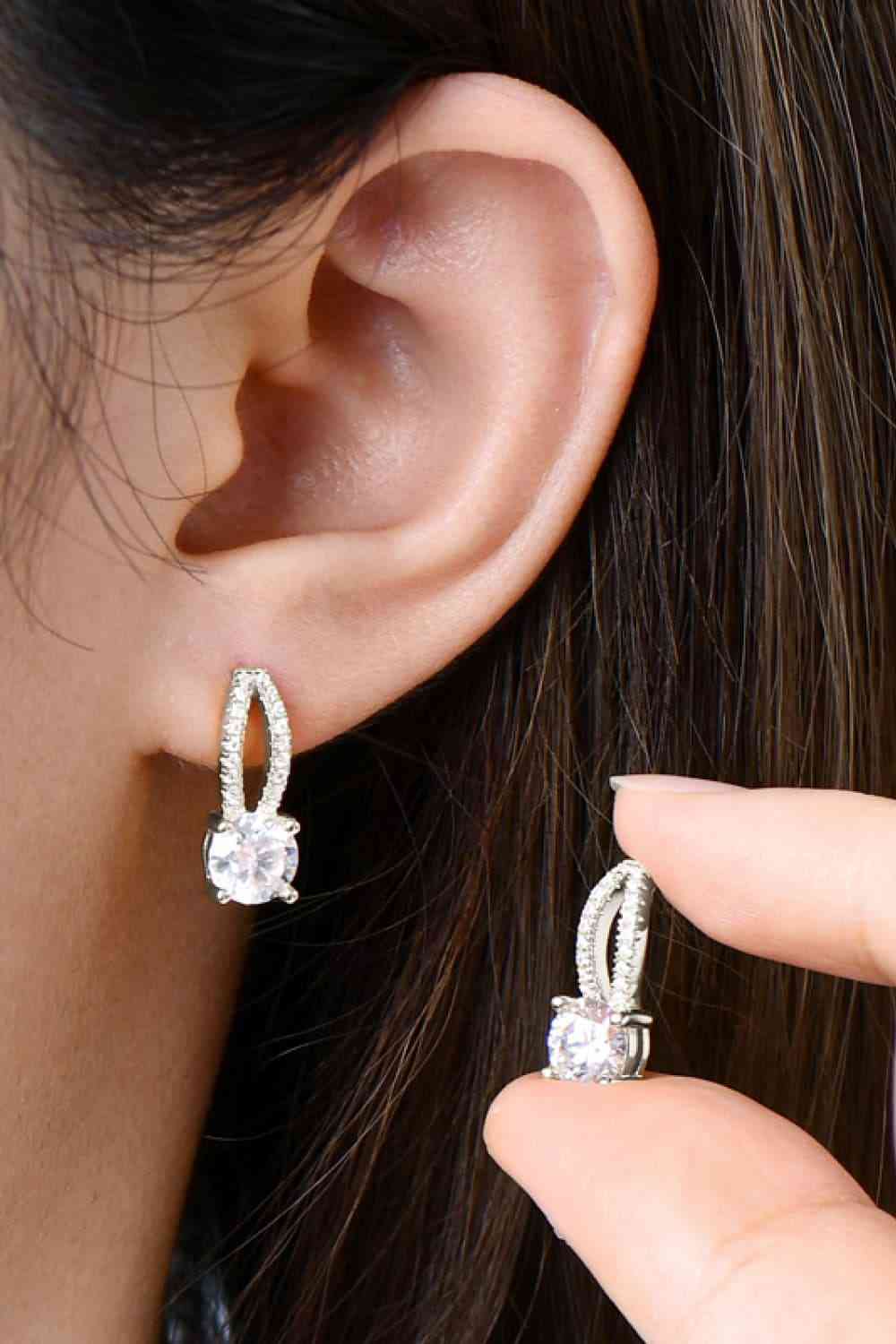 Boucles d'oreilles en argent sterling 925 moissanite 1 carat