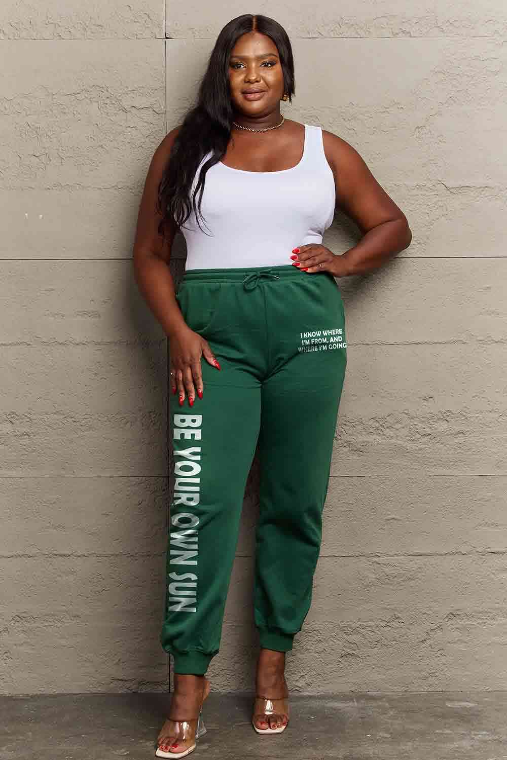 Simply Love Full Size BE YOUR OWN SUN Graphic Sweatpants
