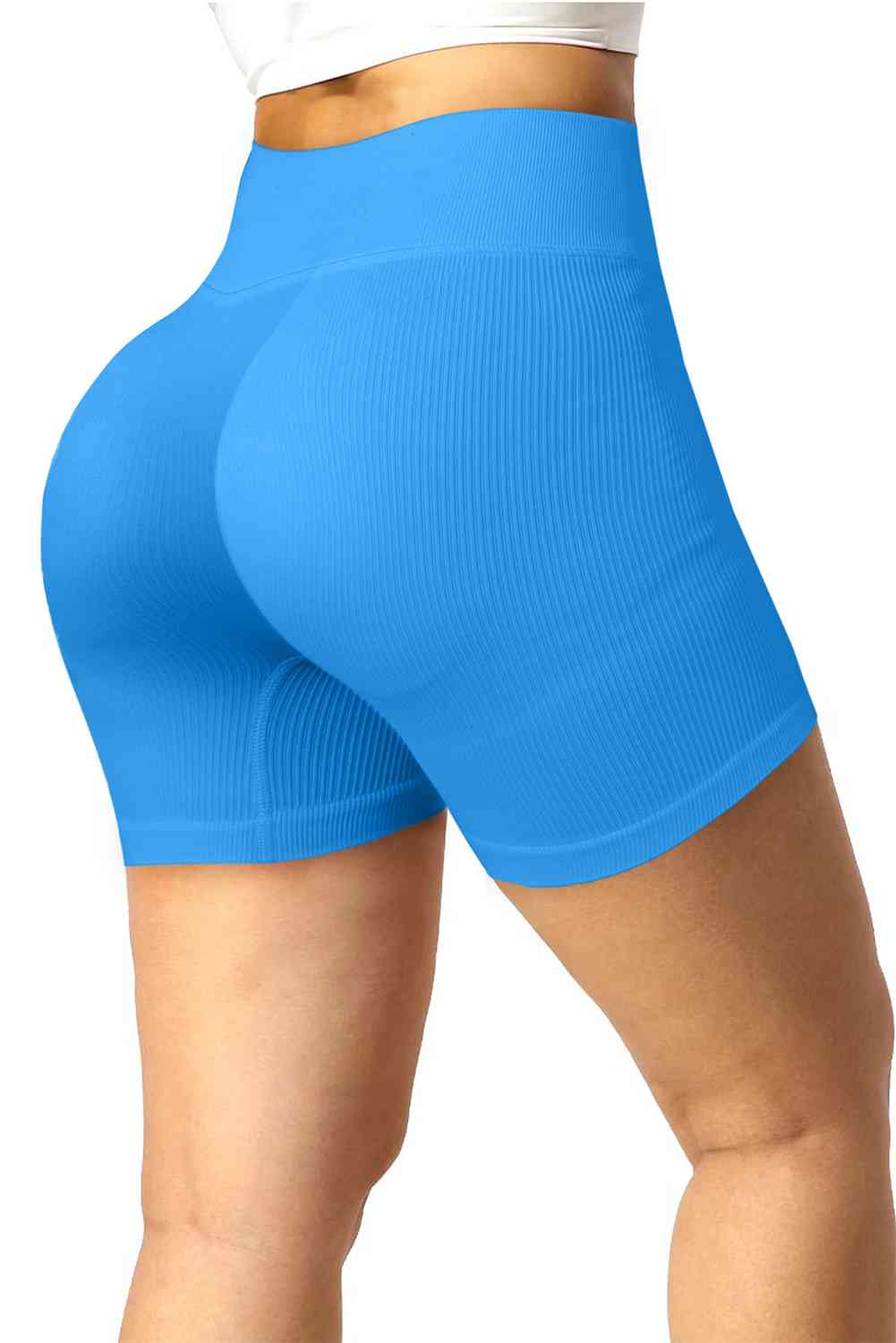 Shorts deportivos de canalé con cordón