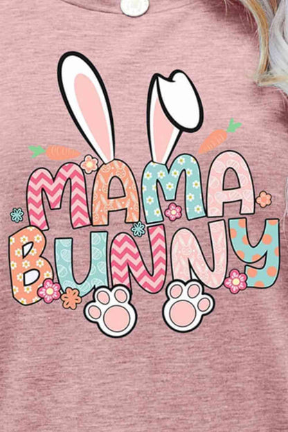 MAMA BUNNY Camiseta de manga corta con gráfico de Pascua