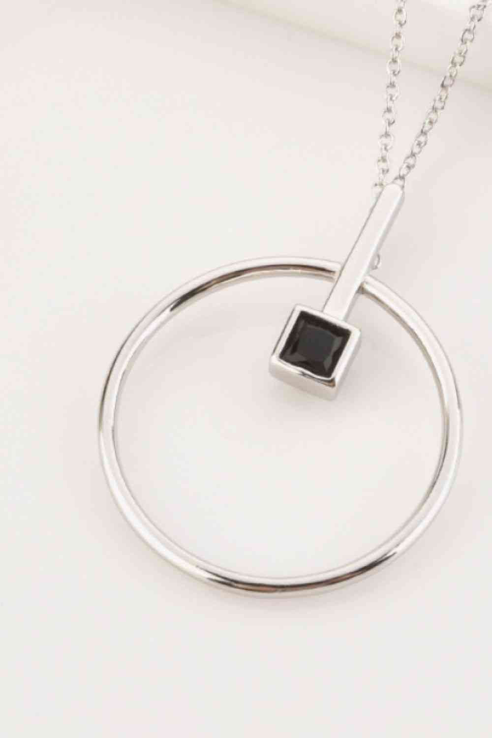 Collier en argent sterling 925 avec zircon noir