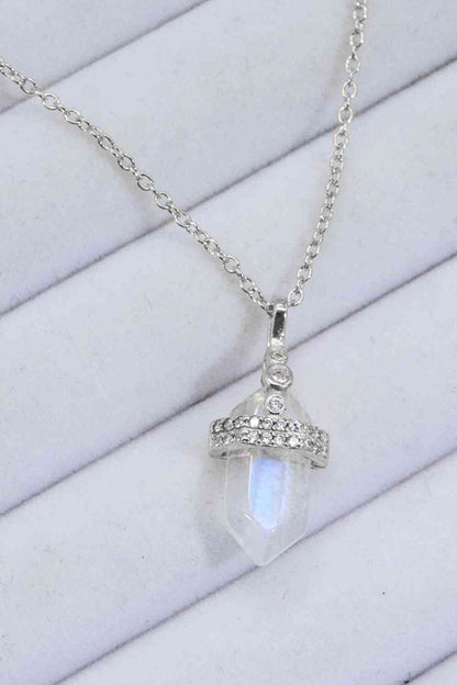 925 Sterling Silver Moonstone Pendant Necklace