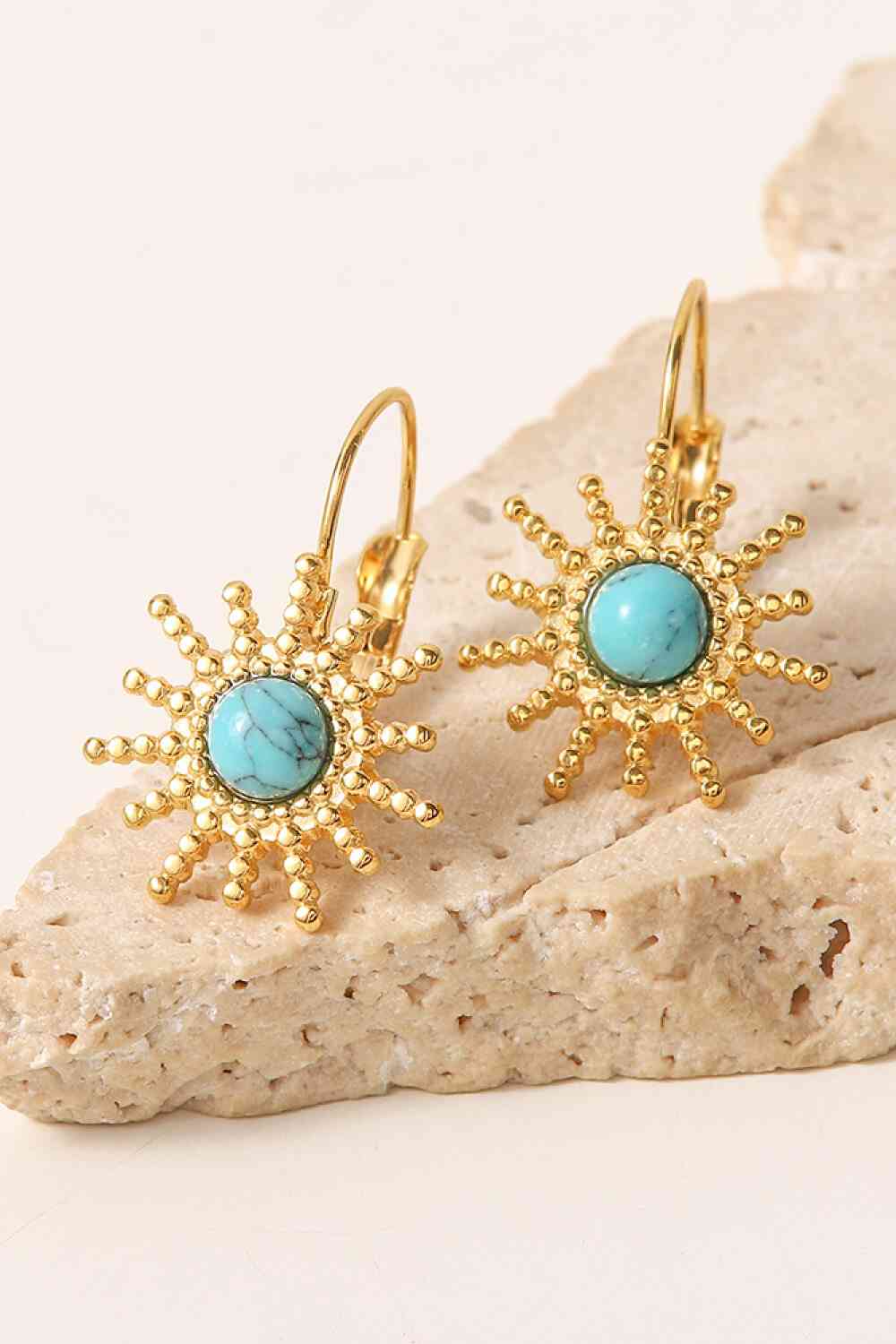 Boucles d'oreilles en forme de soleil plaquées or 18 carats