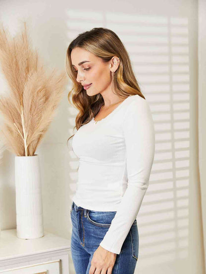 Round Neck Long Sleeve Top