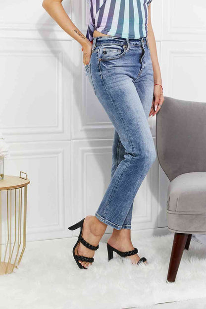 Kancan - Jean droit slim taille haute Amara pleine taille