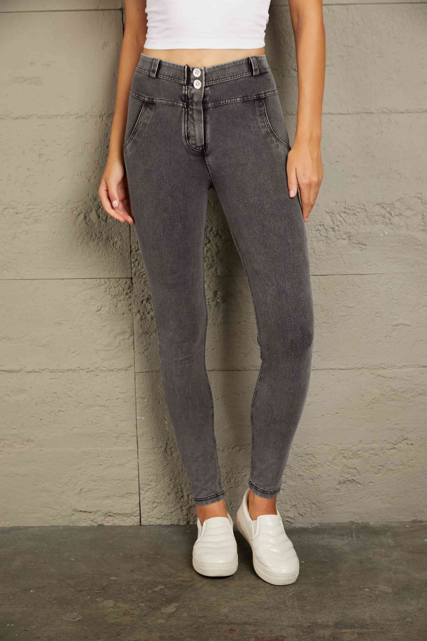 Jean long skinny boutonné Baeful