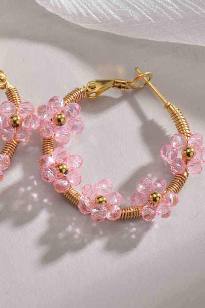 Pendientes de acero inoxidable con flores