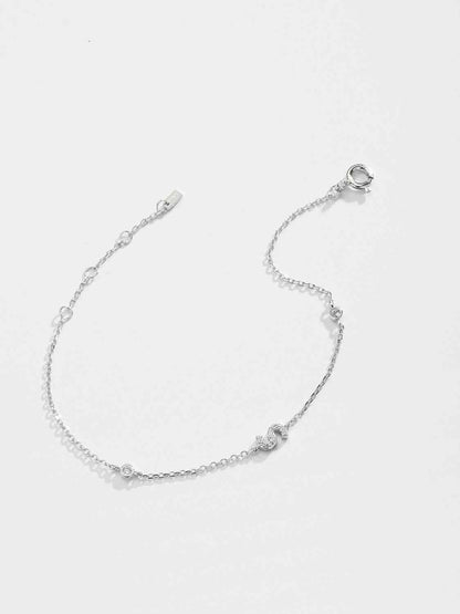 Pulsera de plata de ley 925 con circonitas de Q To U