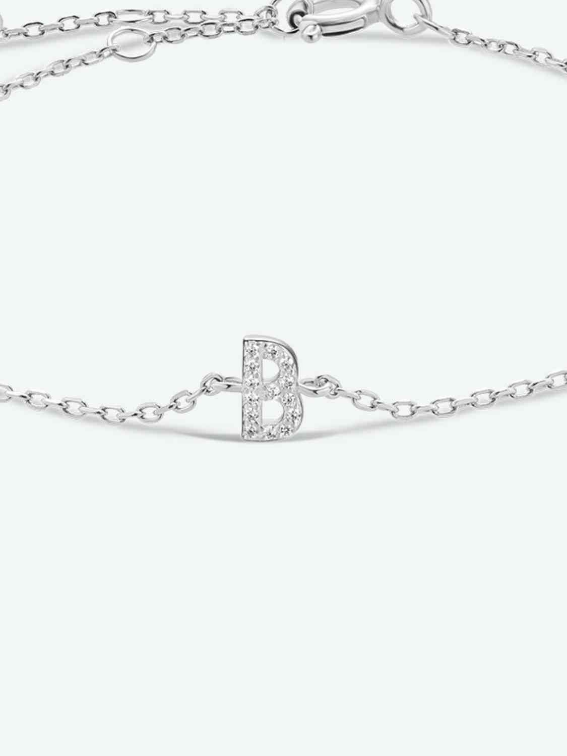 Bracelet en argent sterling 925 avec zircon A à F