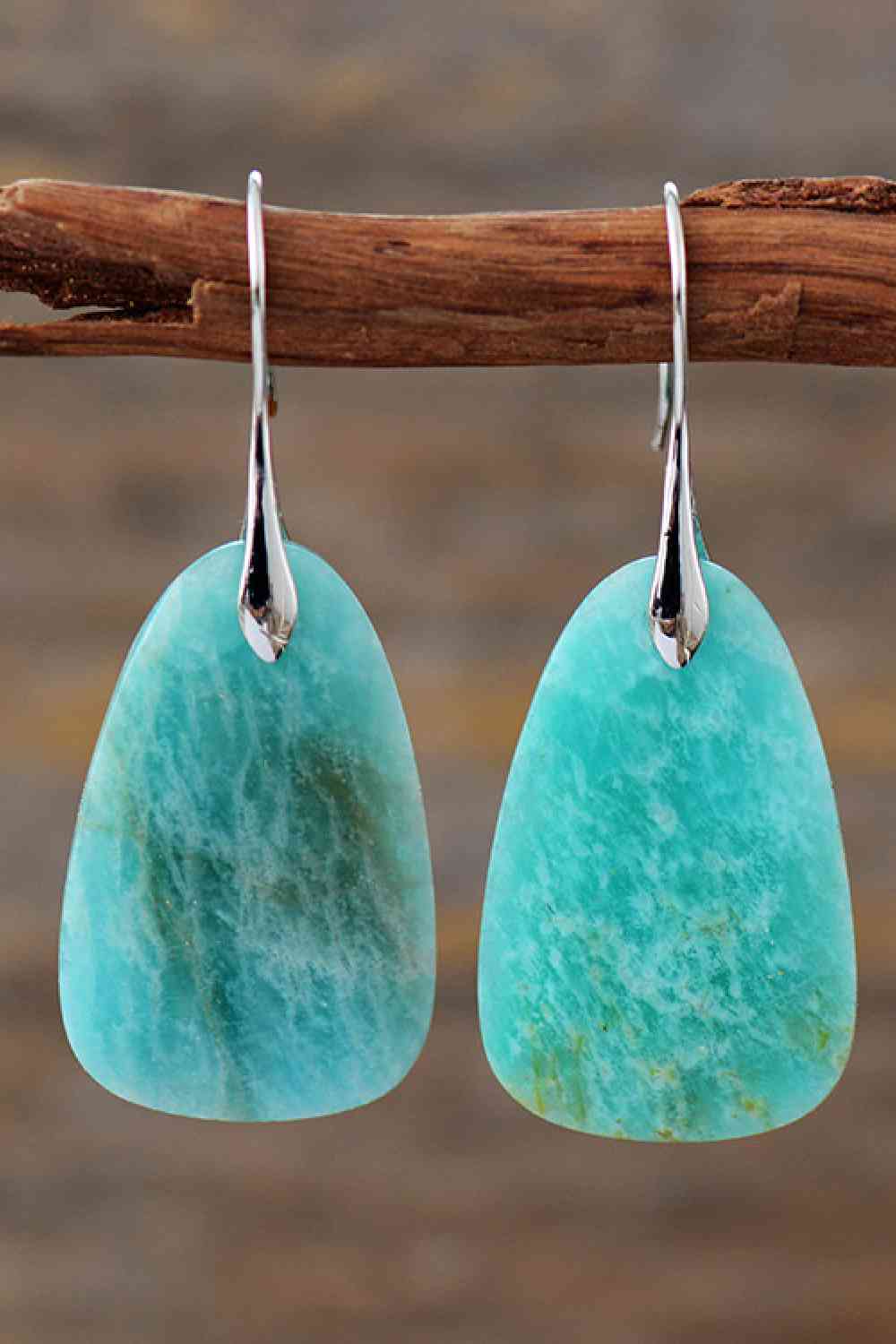 Pendientes colgantes de piedra natural