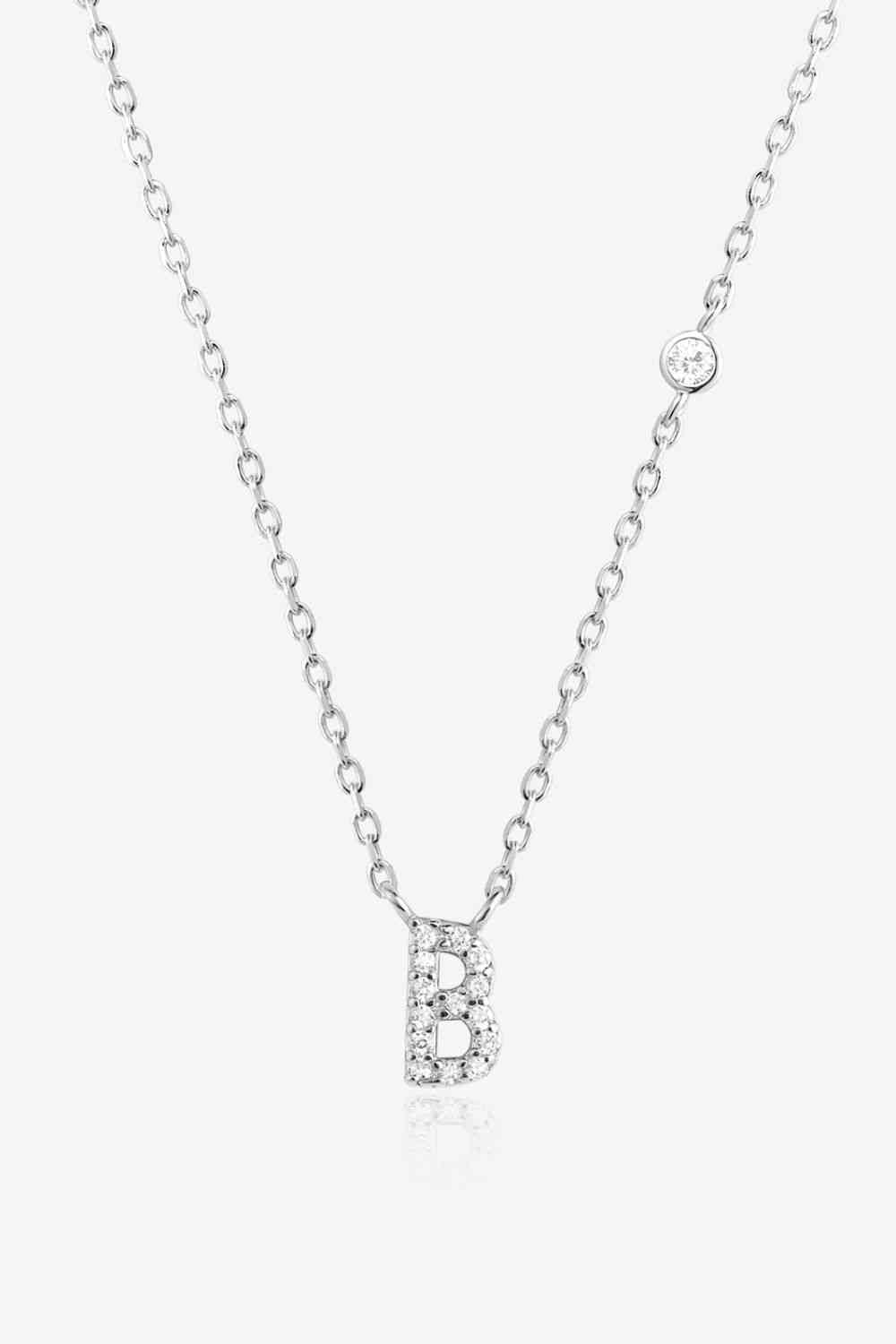 Collier en argent sterling 925 avec zircon A à F