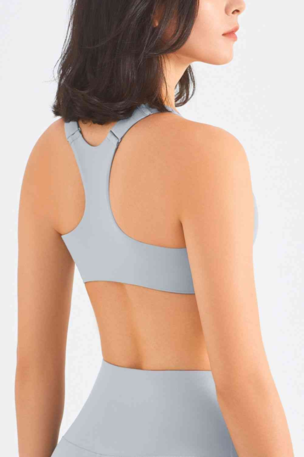 Soutien-gorge de sport zippé à dos nageur