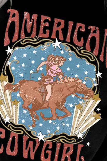 Camiseta de manga corta con gráfico AMERICAN COWGIRL