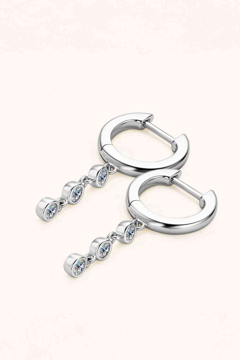 Boucles d'oreilles en argent sterling 925 avec décor Moissanite