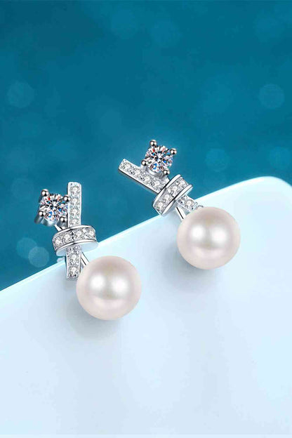 Boucles d'oreilles à tige en perles de moissanite