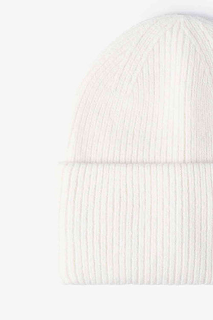 M Rib-Knit Cuff Beanie