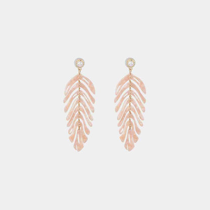 Boucles d'oreilles pendantes en forme de feuille