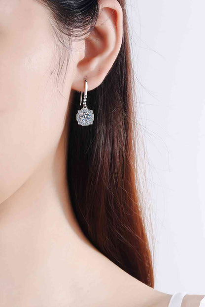 Boucles d'oreilles crochet moissanite en argent sterling 925