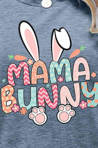 MAMA BUNNY Camiseta de manga corta con gráfico de Pascua