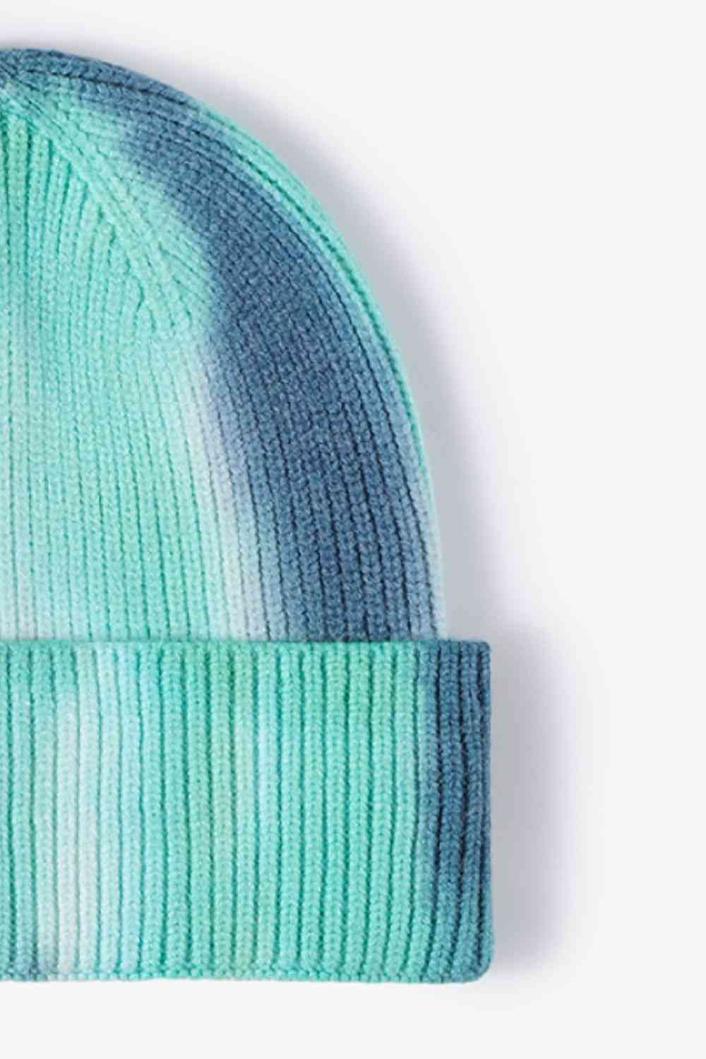 Bonnet en tricot à revers tie-dye