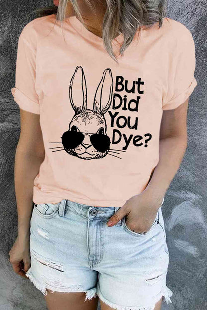 T-shirt à col rond avec motif lapin de Pâques