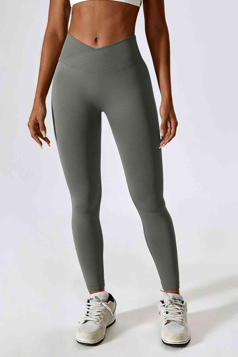 Legging de sport coupe slim à large ceinture