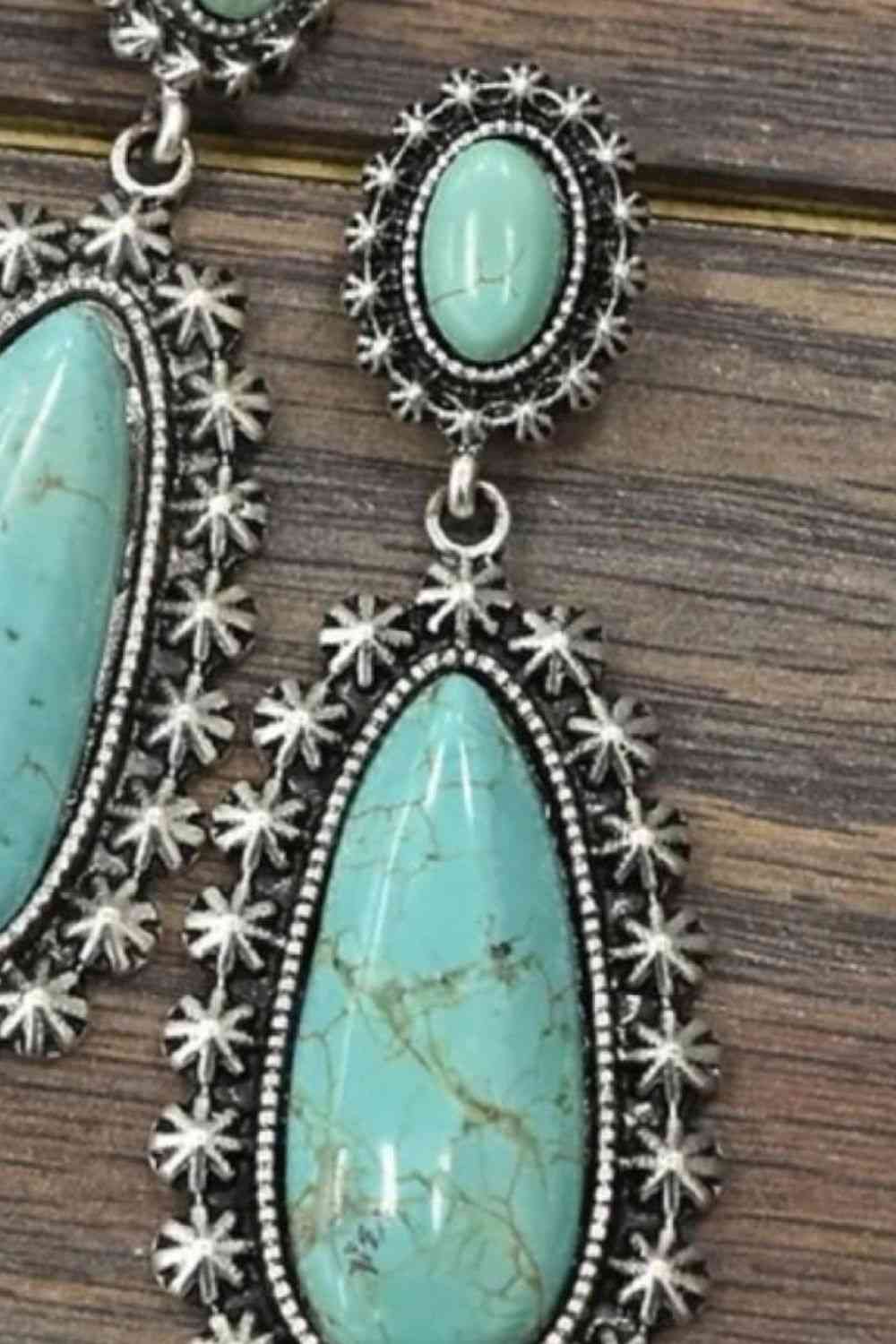 Boucles d'oreilles turquoise artificielles