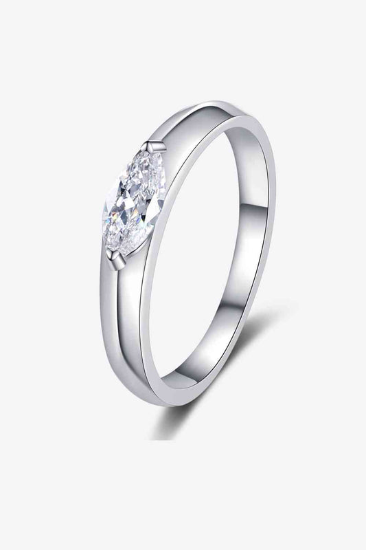 Bague plaquée rhodium moissanite